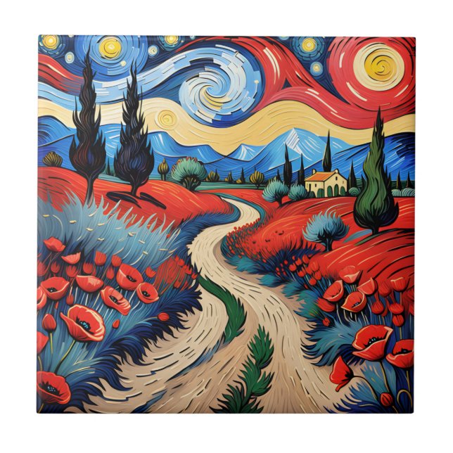 Azulejo De Cerâmica Um belo campo (Frente)