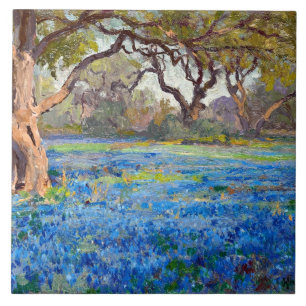 Azulejo De Cerâmica Um Campo de Bluebonnets em Alamo Heights, 1919,