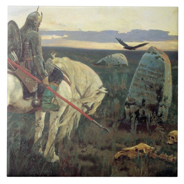 Azulejo De Cerâmica Um Cavaleiro nas Estradas (Frente)