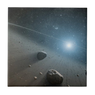 Azulejo De Cerâmica Um Cinturão Asteroide Em Torno Da Estrela Brilhant
