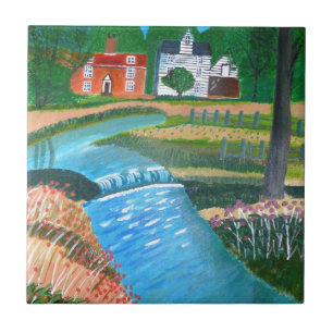 Azulejo De Cerâmica Um córrego do país