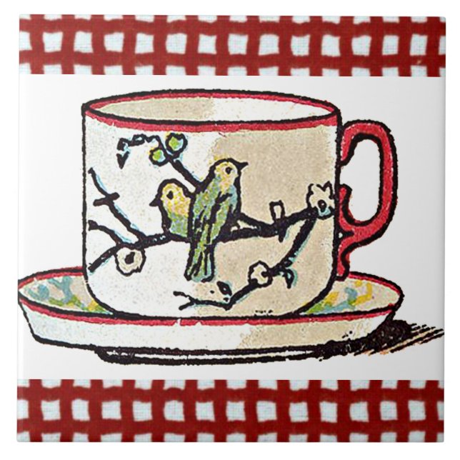 Azulejo De Cerâmica Um Cuppa (Frente)