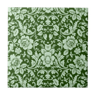 Azulejo De Cerâmica Um damasco floral antigo