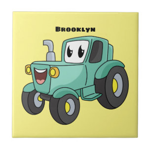 Azulejo De Cerâmica Um desenho animado verde e bonito