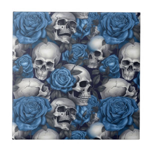 Azulejo De Cerâmica Um desenho da série A Skull and Roses 12