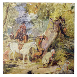 Azulejo De Cerâmica Um esboço para as "guardas florestais que