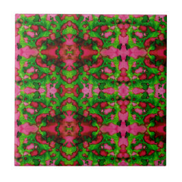 Azulejo De Cerâmica Um estudo em rosa e verde