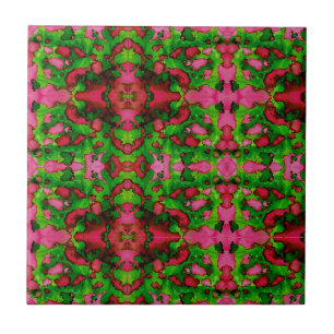 Azulejo De Cerâmica Um estudo em rosa e verde
