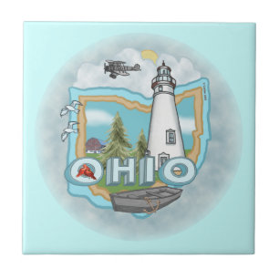 Azulejo De Cerâmica Um Farol de Ohio