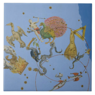 Azulejo De Cerâmica Um grupo de constelações de "Uranometria" por Jo