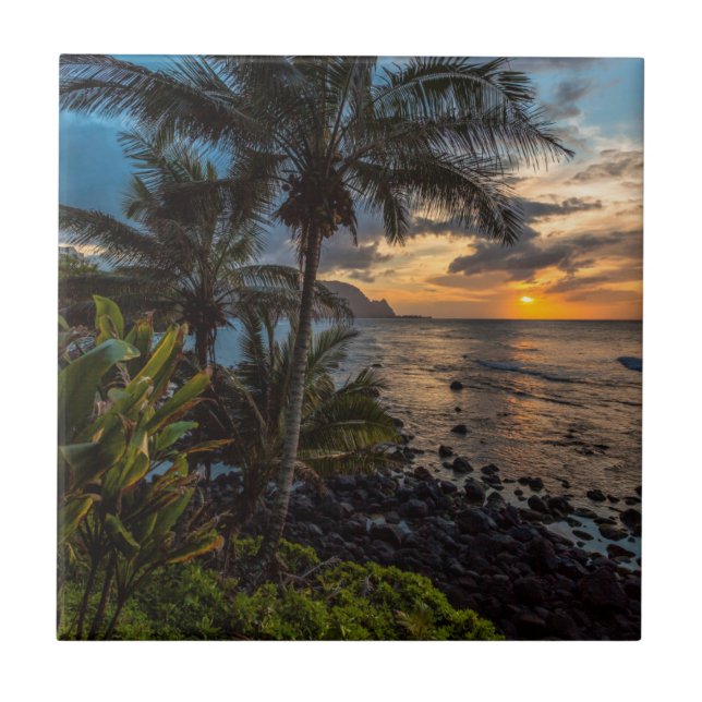 Azulejo De Cerâmica Um lindo pôr do sol 2 (Frente)