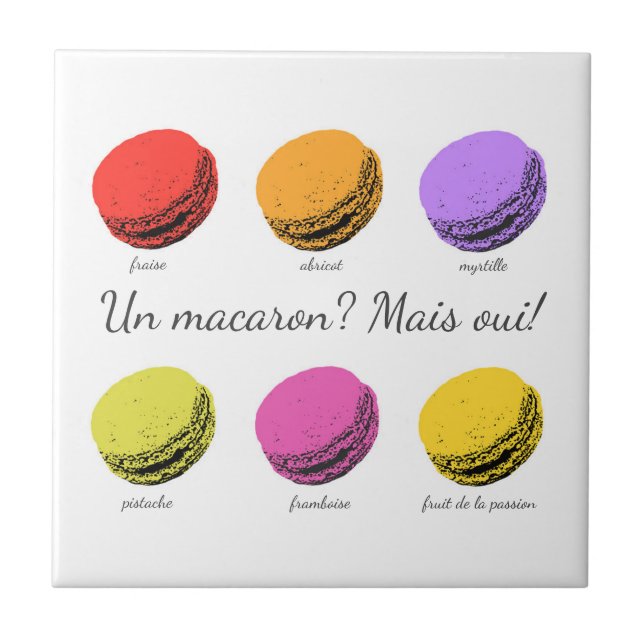 Azulejo De Cerâmica Um macarão? Mais oui! (Frente)