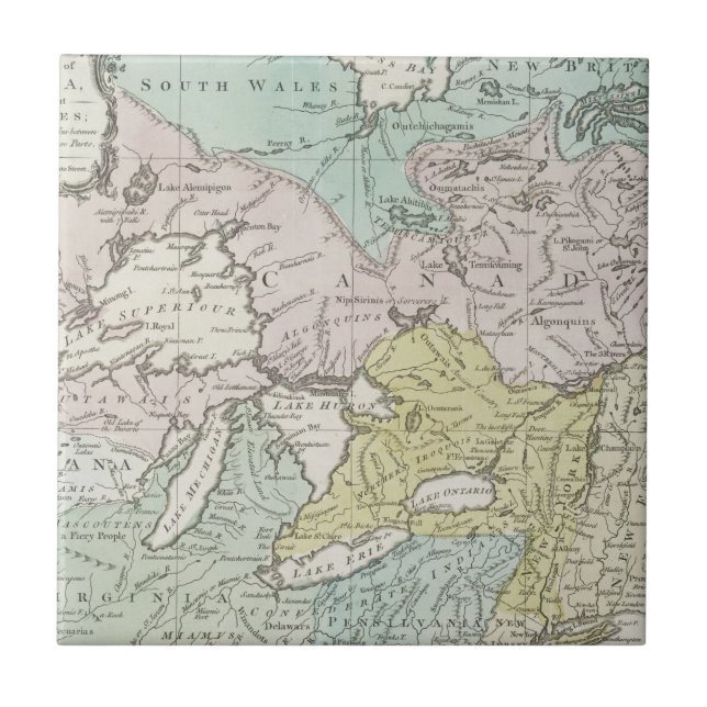 Azulejo De Cerâmica Um mapa exato de Canadá, 1761 (Frente)