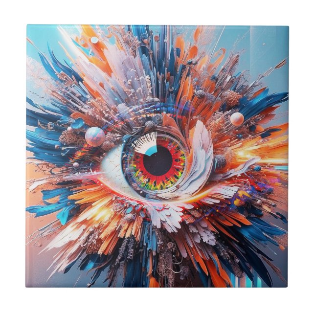 Azulejo De Cerâmica Um Mundo De Maravilha Começa Com Visão (Frente)