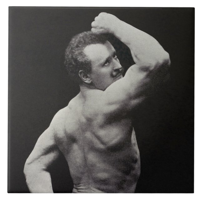 Azulejo De Cerâmica Um novo impulso de StrongMen Eugen Sandow Bodybuil (Frente)