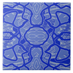 Azulejo De Cerâmica Um padrão clássico de cor azul vintage