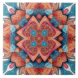 Azulejo De Cerâmica Um padrão clássico vintage de multicoloração, cerâ
