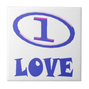 Azulejo De Cerâmica Um padrão de arte de amor tom azul roxo