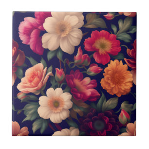 Azulejo De Cerâmica Um papel de parede com um padrão floral