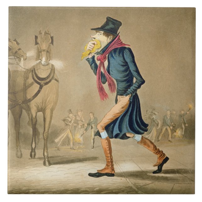 Azulejo De Cerâmica Um puro-sangue novembro & detalhe de Londres, (Frente)