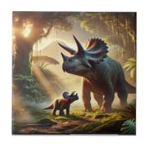 Um Tricerátopo adulto majestoso