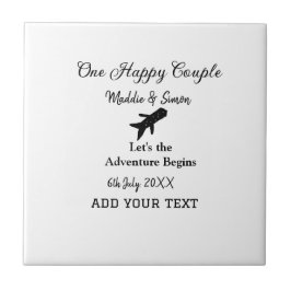 Azulejo De Cerâmica Uma aventura de vamos feliz começa a co-casamento