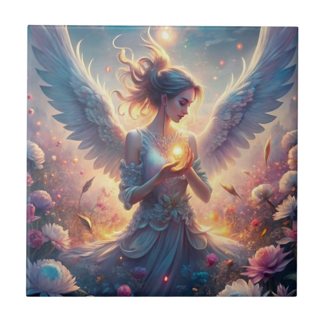 Azulejo De Cerâmica Uma bela fada (Frente)