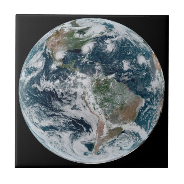 Azulejo De Cerâmica Uma Cadeia De Ciclones Tropicais (Frente)