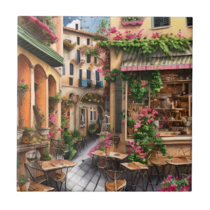 Azulejo De Cerâmica Uma Cena de Rua Italiana Série de Design de Efêmer