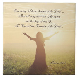 Azulejo De Cerâmica Uma coisa que eu desejei do Senhor, Salmo 27:4,