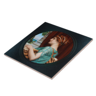 Azulejo De Cerâmica Uma dama Pompeia por John William Godward