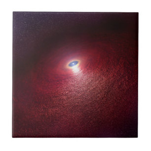 Azulejo De Cerâmica Uma Estrela Neutrônica Com Um Disco De Poeira Quen