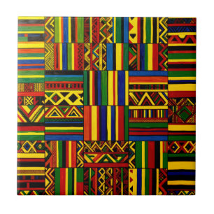Azulejo De Cerâmica Uma interpretação estilizada da estampa "Kente"