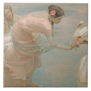 Azulejo De Cerâmica Uma Manhã de Verão por Rupert Bunny (1897)