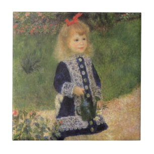 Azulejo De Cerâmica Uma Menina com Regador por Pierre Renoir