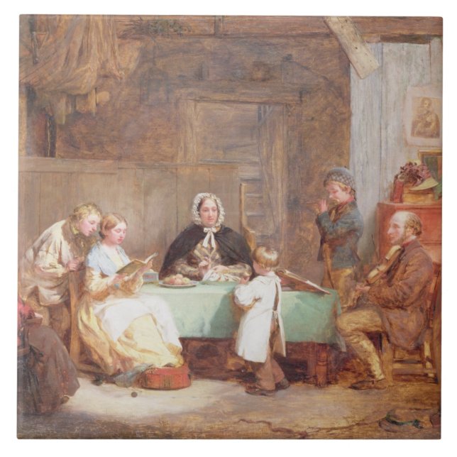 Azulejo De Cerâmica Uma noite musical (óleo em canvas) 2 (Frente)