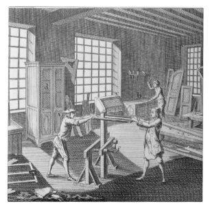 Azulejo De Cerâmica Uma oficina de construtores de gabinete, do Encycl
