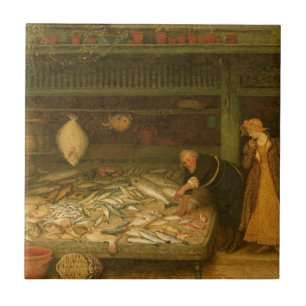 Azulejo De Cerâmica Uma Peixaria por Frederick Walker