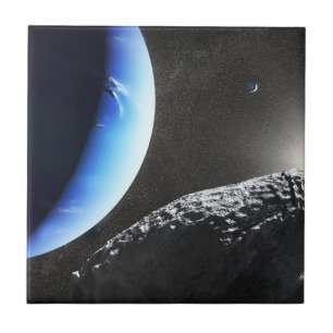 Azulejo De Cerâmica Uma Pequena Lua Hippocamp de Netuno.