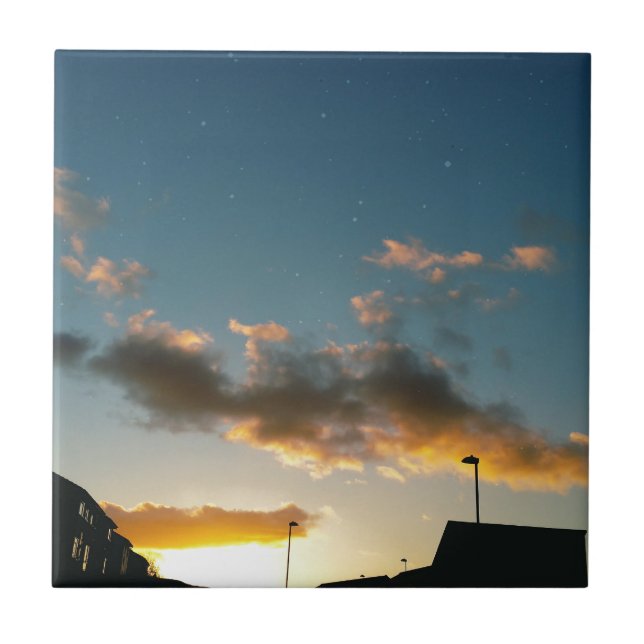 Azulejo De Cerâmica Uma rua cheia de estrelas (Frente)