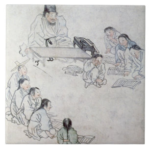 Azulejo De Cerâmica Uma sala de aula confucionista (Sodang) (impressã