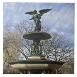 Azulejo De Cerâmica Uma seca fonte Bethesda no inverno em Central Park