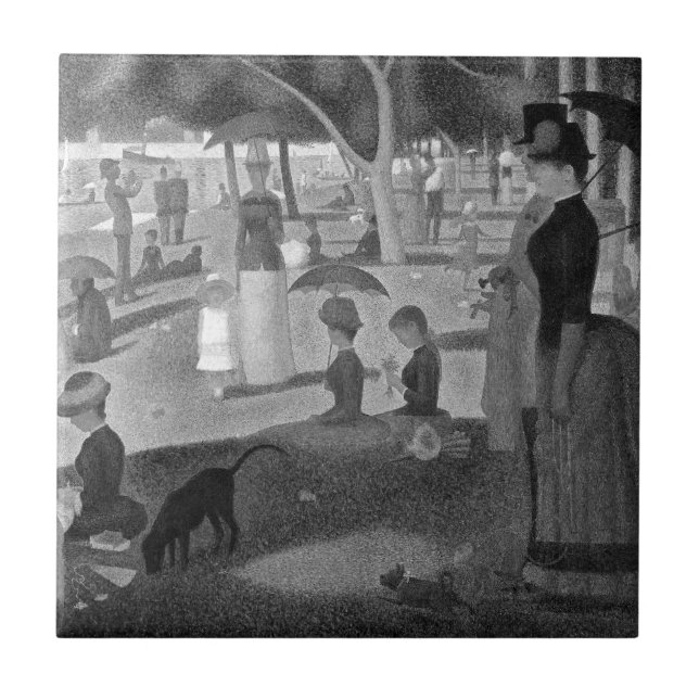 Azulejo De Cerâmica Uma tarde de domingo em La Grande Jatte por Seurat (Frente)