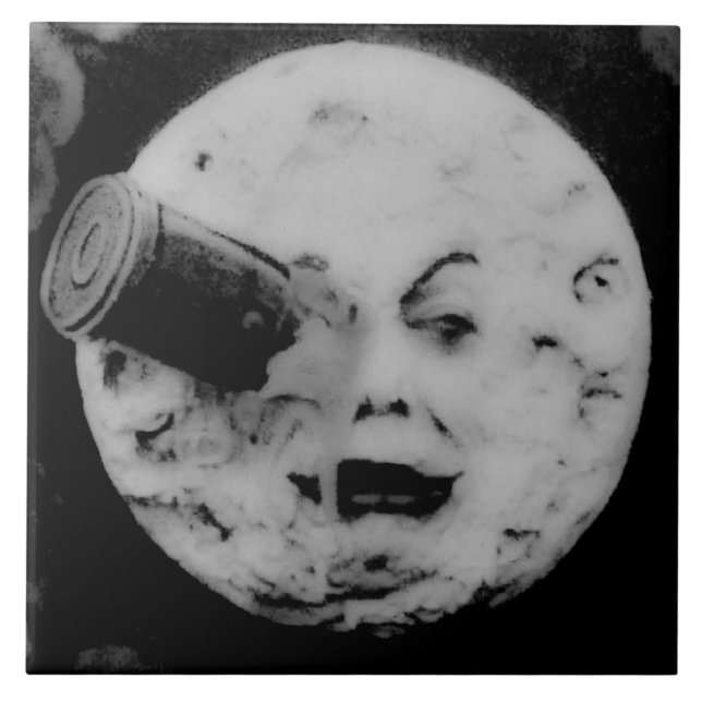 Azulejo De Cerâmica Uma viagem à lua (Frente)