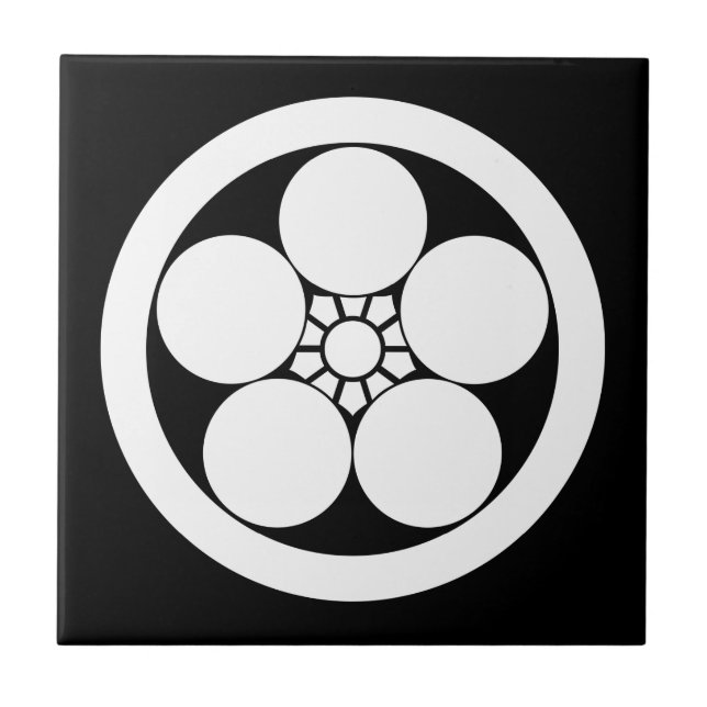 Azulejo De Cerâmica  Umebachi estilo flor de ameixa em círculo (Frente)