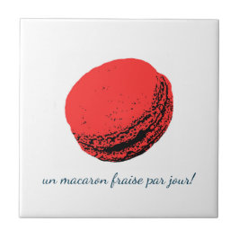 Azulejo De Cerâmica un macaron fraise par jour!