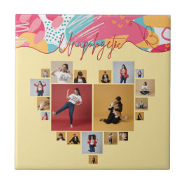 Azulejo De Cerâmica Unapologetic Personalized Feminine Photo Collage