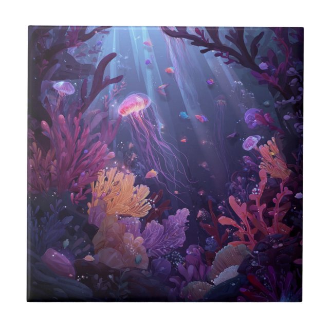 Azulejo De Cerâmica Under The Sea (Frente)