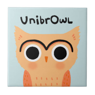 Azulejo De Cerâmica UnibrOwl Unibrow Owl Coruja-de-sobrancelhas-grac