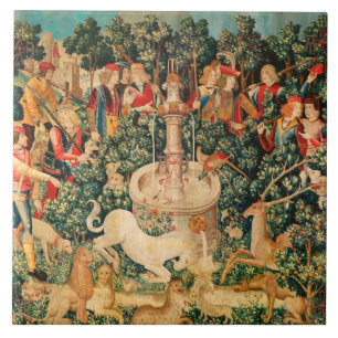 Azulejo De Cerâmica UNICORN FOI ENCONTRADO / Fonte e Outros Animais